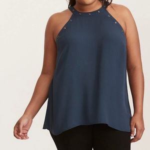 GROMMET GEORGETTE TANK TOP